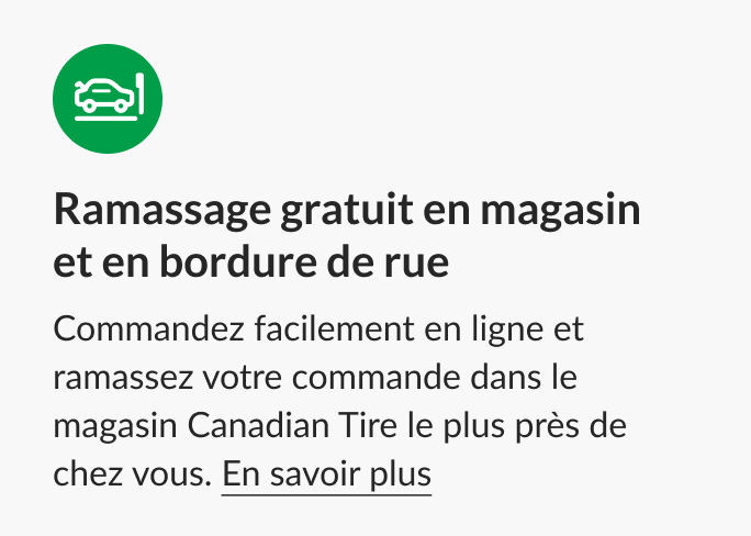 Ramassage en magasin et en bordure de magasin gratuit 