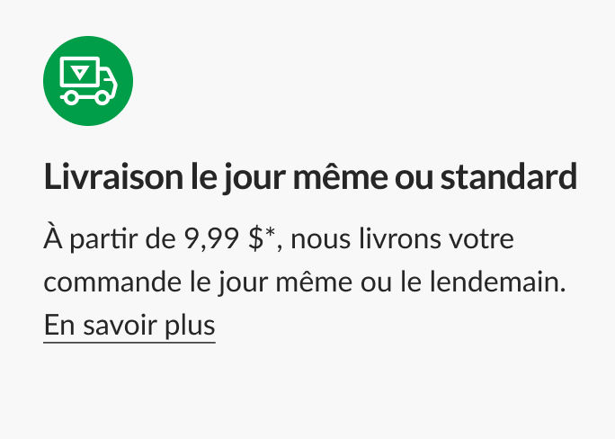 Livraison le jour même ou standard