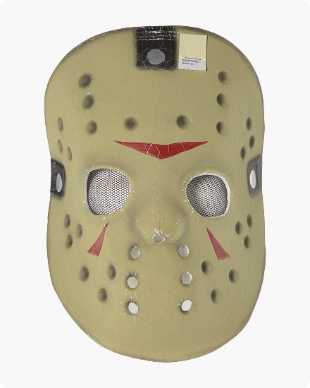 A Jason Halloween mask from Friday the 13th.