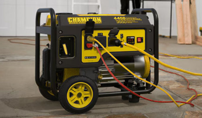 A black and yellow generator.