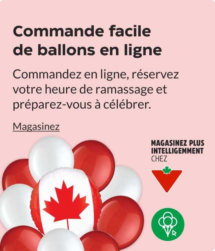 Commande facile de ballons en ligne. Commandez en ligne, réservez votre heure de ramassage et préparez-vous à célébrer.