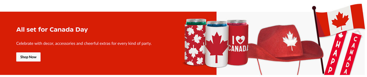 Celebrate Canada Day with decor, accessories and cheerful extras for every kind of party.
