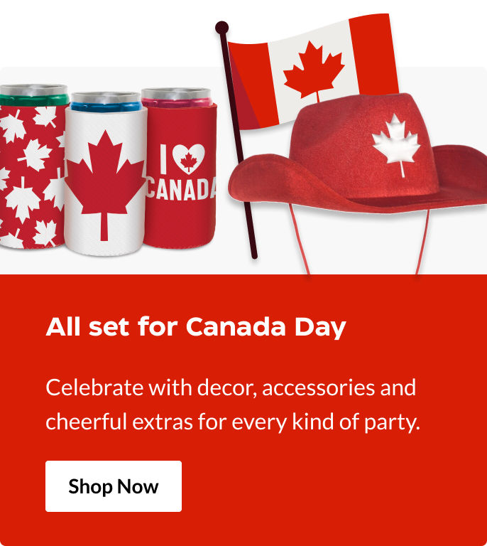 Celebrate Canada Day with decor, accessories and cheerful extras for every kind of party.
