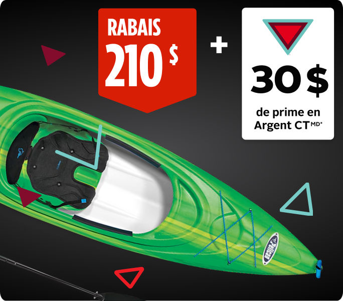 Kayak pour 1 personne avec pagaie Pelican Magna 100, lime, 10 pi RABAIS DE 210 $ + OBTENEZ 30&nbsp;$ EN ARGENT CTMD
