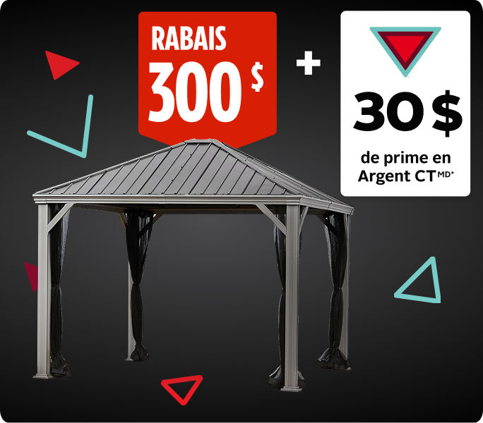 Abri de jardin à toit rigide CANVAS Coastline, 10 x 10 pi RABAIS DE 300 $ + OBTENEZ 30&nbsp;$ EN ARGENT CTMD