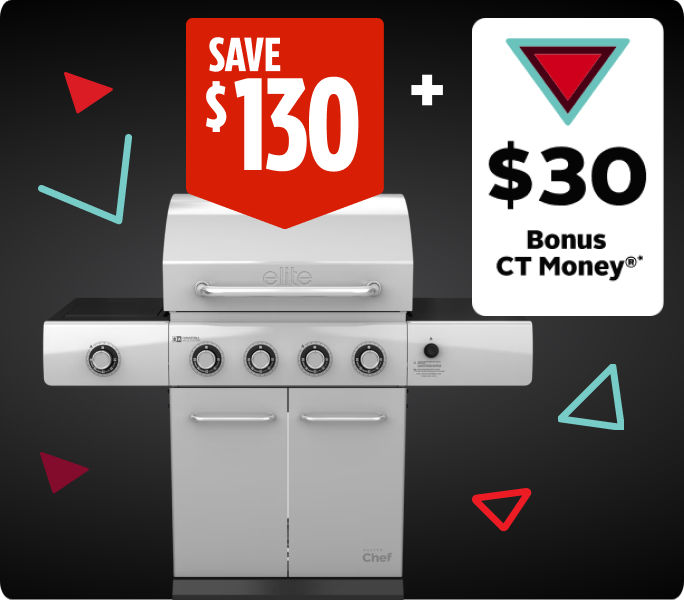 MASTER Chef Elite 4-Burner Convertible Propane Gas BBQ SAVE $130 + GET $30 CT MONEY®