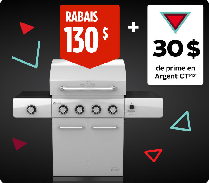 Barbecue convertible au propane MASTER Chef Elite, 4 brûleurs RABAIS DE 130 $ + OBTENEZ 30&nbsp;$ EN ARGENT CTMD