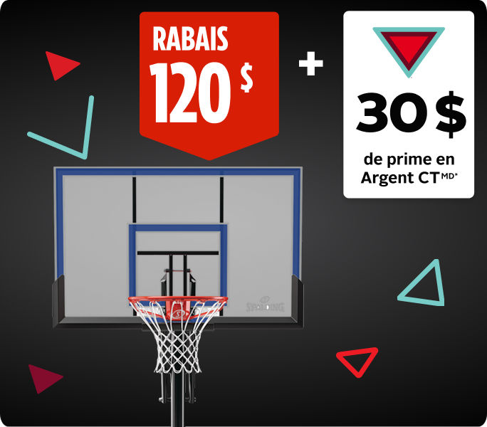 Panneau de basketball portatif Spalding Hercules, 50 po RABAIS DE 120 $ + OBTENEZ 30&nbsp;$ EN ARGENT CTMD