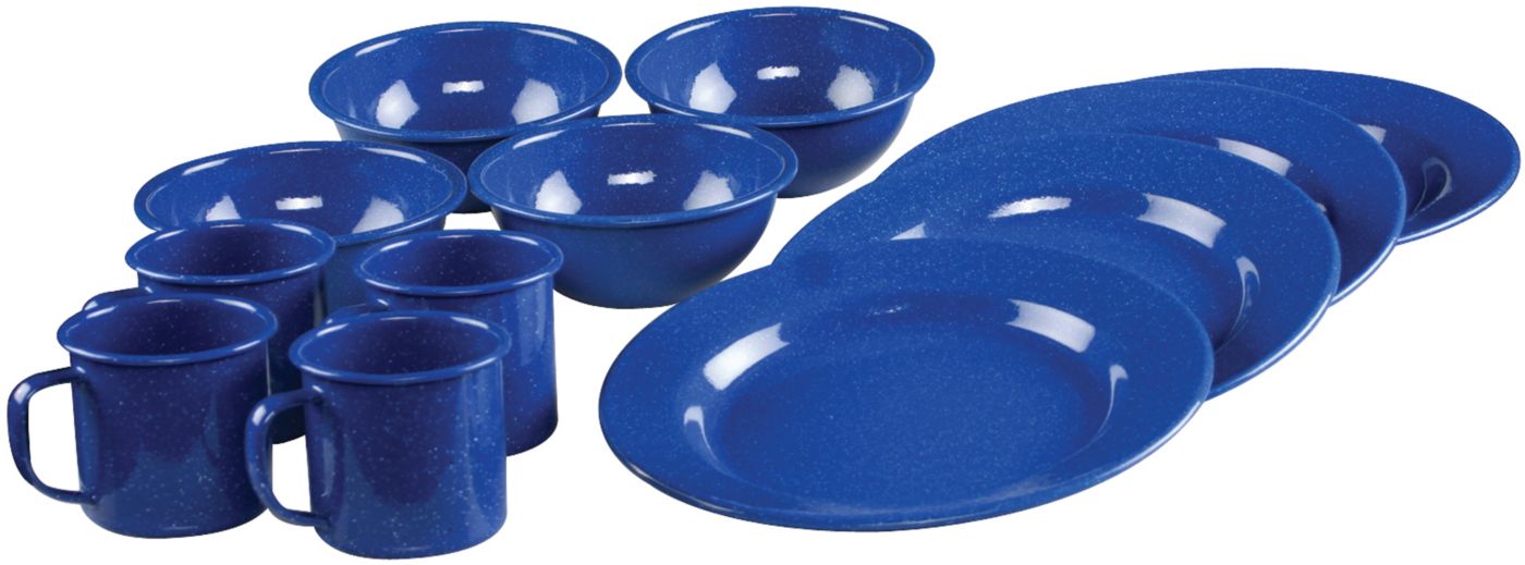 Coleman 12-Piece Enamel Dinnerware Set