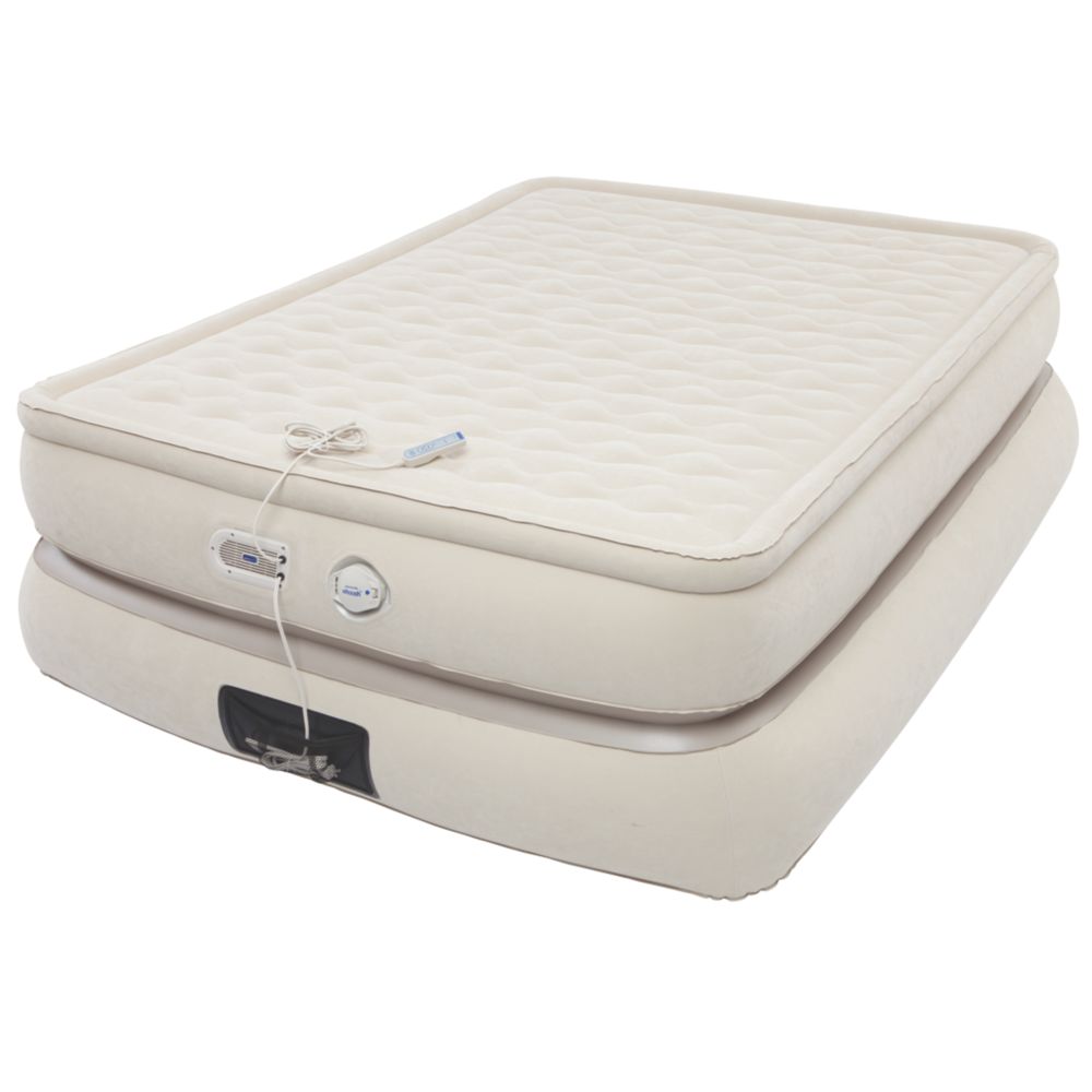 24 Inch Raised Pillowtop Air Mattress In Tan Queen Aerobed