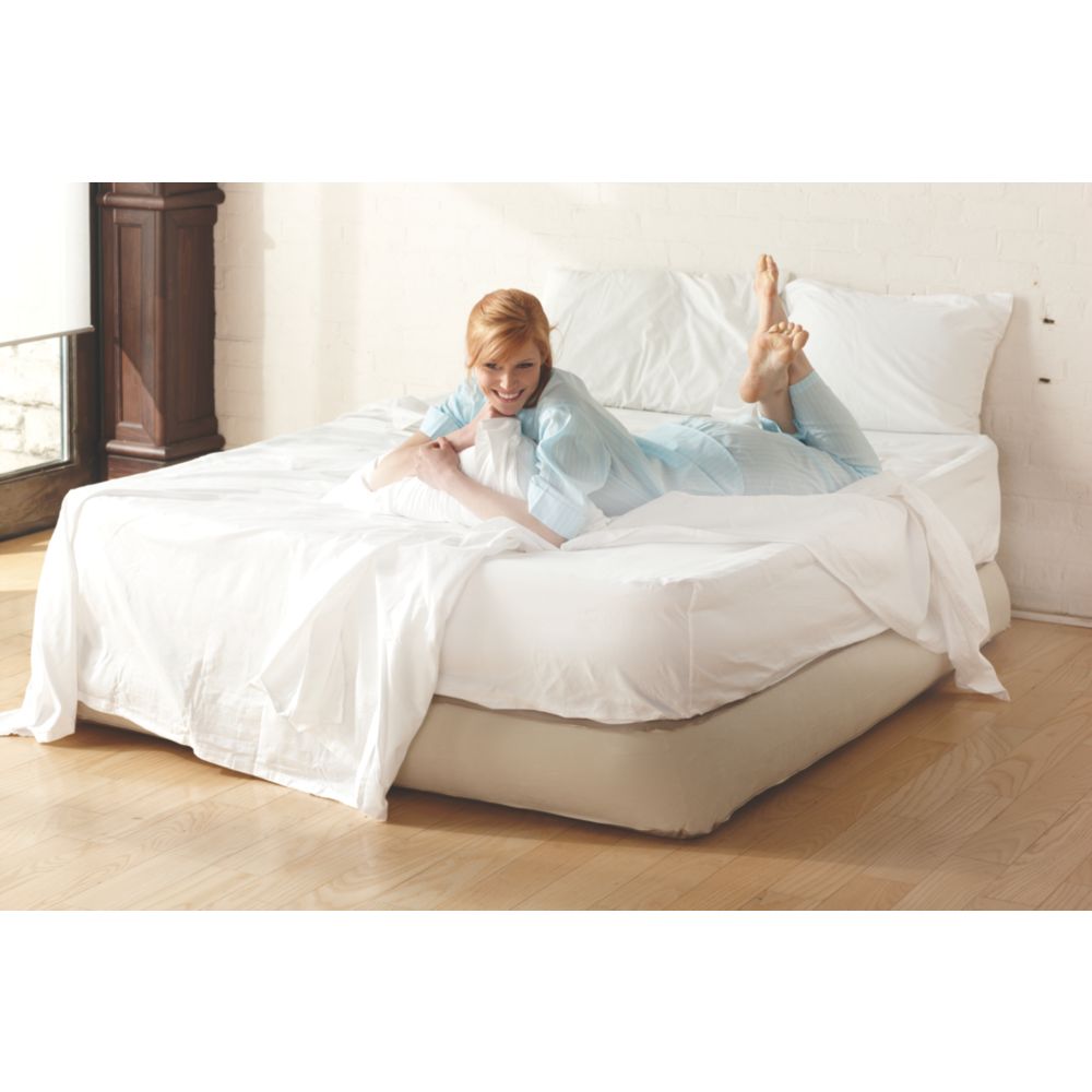 24 Inch Raised Pillowtop Air Mattress In Tan Queen Aerobed