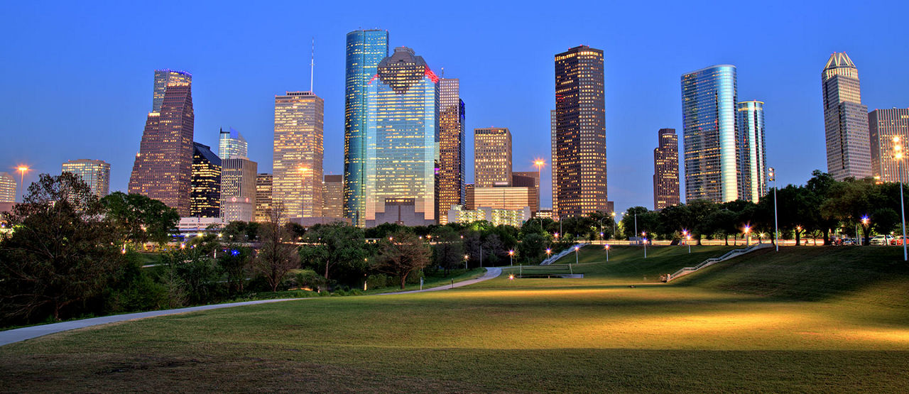 Houston, Texas city skyline, home of CERAWeek by S&P Global