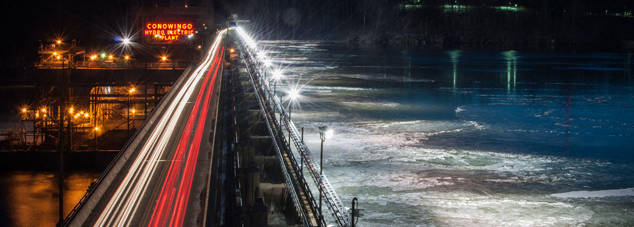 Conowingo dam at night