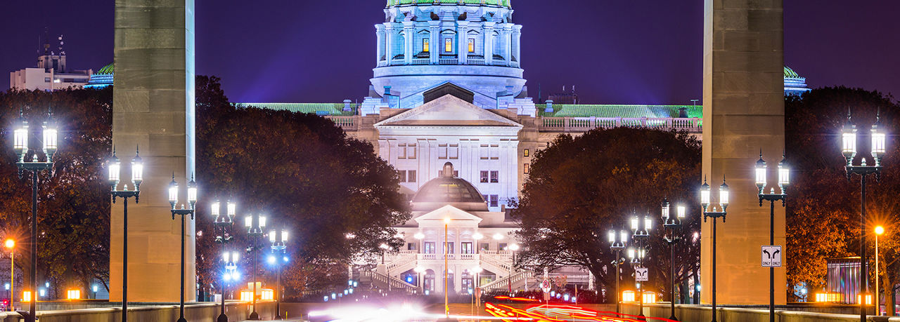 The Capitol in Washington DC at night