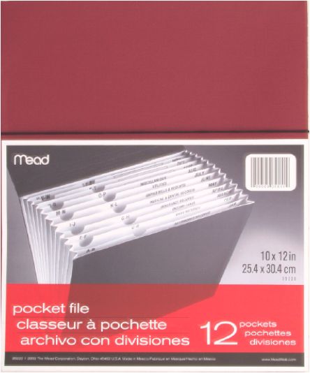Mead 12-Pocket All-Purpose Letter File - Folders