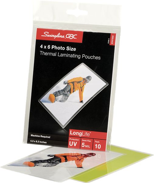 GBC HeatSeal Pouches Photo Size 5 Mil 10 pcs - Office Supplies