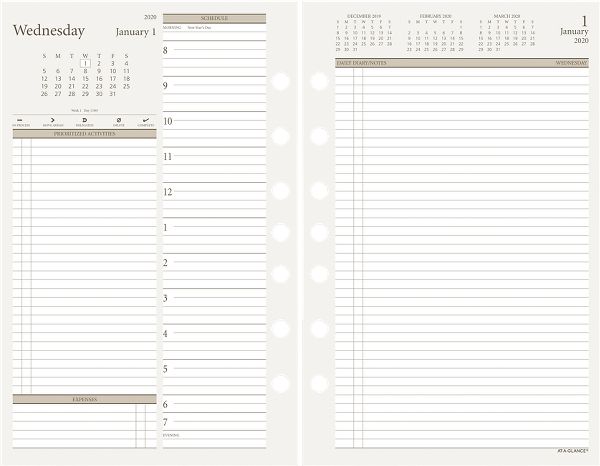 2-Pages-Per-Day Planner Refill Size 4 | 481-225 | AT-A-GLANCE Day Runner