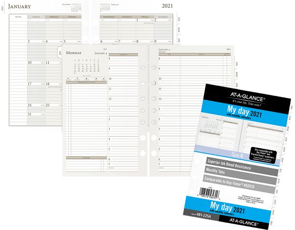 2-Pages-Per-Day Planner Refill Size 4 | 481-225 | AT-A-GLANCE Day Runner