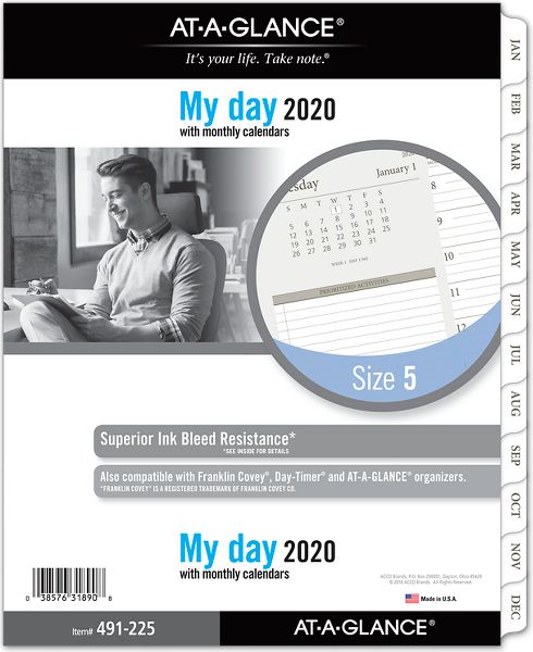 At A Glance Day Runner 2 Pages Per Day Planner Refill Size 5