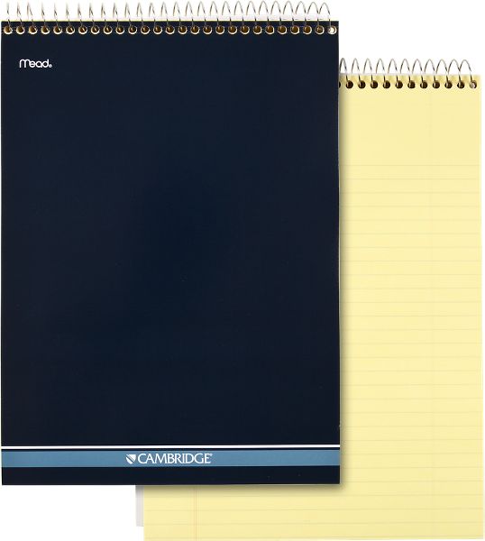 Cambridge Stiff-Back Canary Wirebound Legal Pad - Business Notebooks