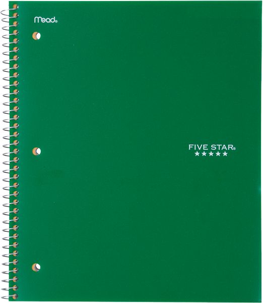 Wirebound College Ruled Notebook 1 Subject, 06206C By Five Star