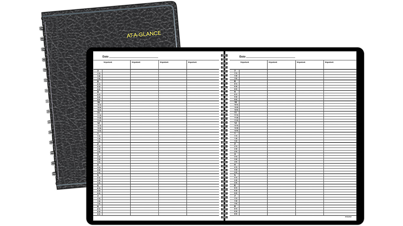 Three Person Daily and Hourly Schedule No... 3 Column Undated Appointment Book