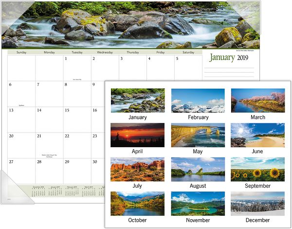 At-A-Glance Landscape Panoramic Desk Pad - Calendars