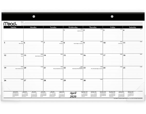 Basic Academic Compact Monthly Desk Pad Calendar Cam820 Mead