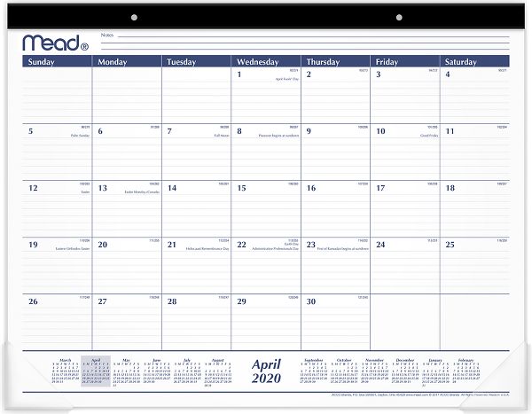 Basic Academic Monthly Desk Pad Calendar Cam920 Mead