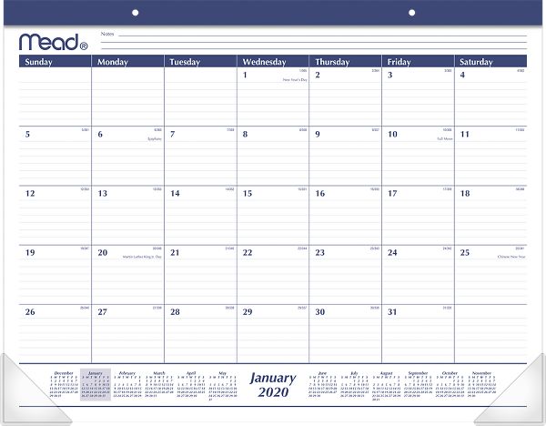 Monthly Desk Pad Calendar Crm920 Mead