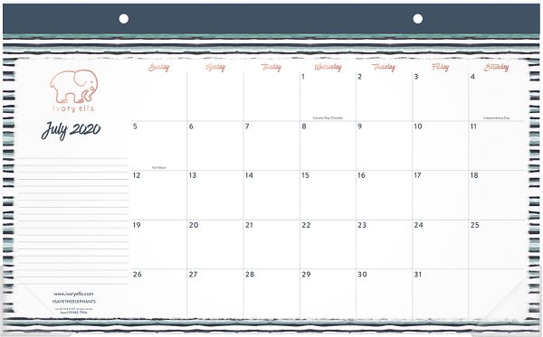 For Cambridge Stripe Academic Compact Monthly Desk Pad Calendar