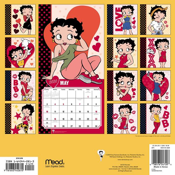 2020 Betty Boop Wall Calendar DDD1232820 Wall Calendars Calendars