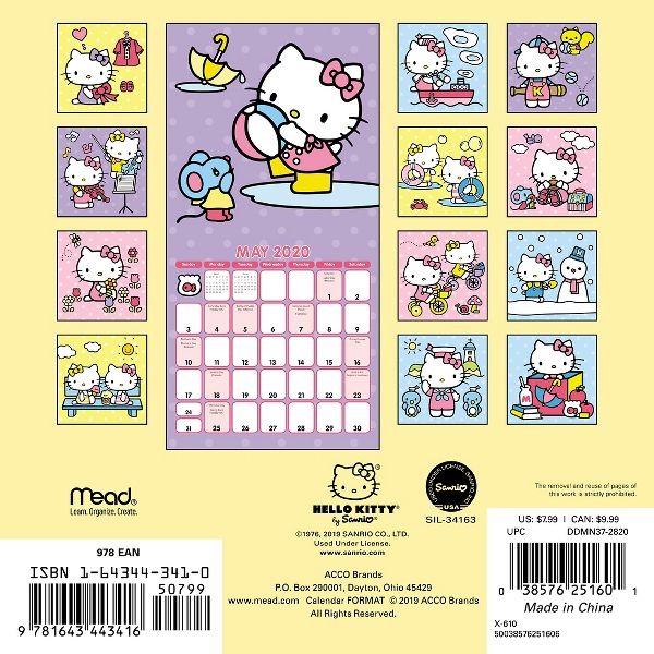 Free Printable Hello Kitty Calendar 2020