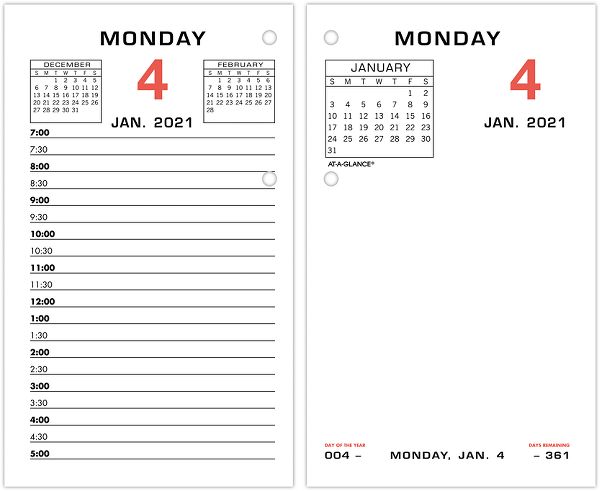 Daily Desk Calendar Refill E017 At A Glance