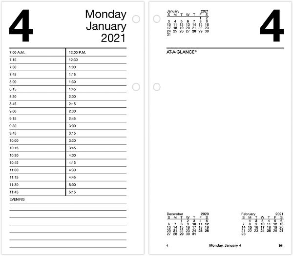 Large Daily Desk Calendar Refill E210 At A Glance