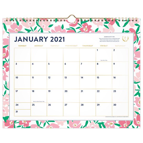 Simplified For AT A GLANCE Floral Monthly Wall Calendar EL55 707 AT 