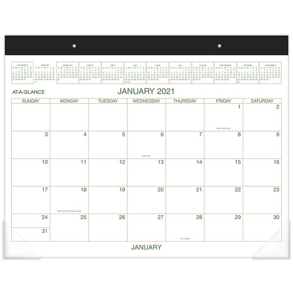 Two-Color Monthly Desk Pad Calendar | GG2500 | AT-A-GLANCE