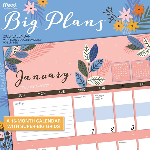 Big Plans 12x12 Monthly Wall Calendar Lme206 Mead