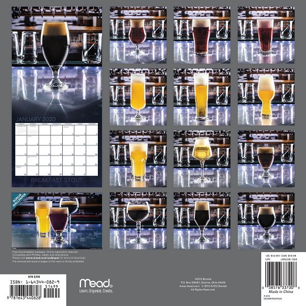 a year in beer 12x12 monthly wall calendar lme338 mead day timer