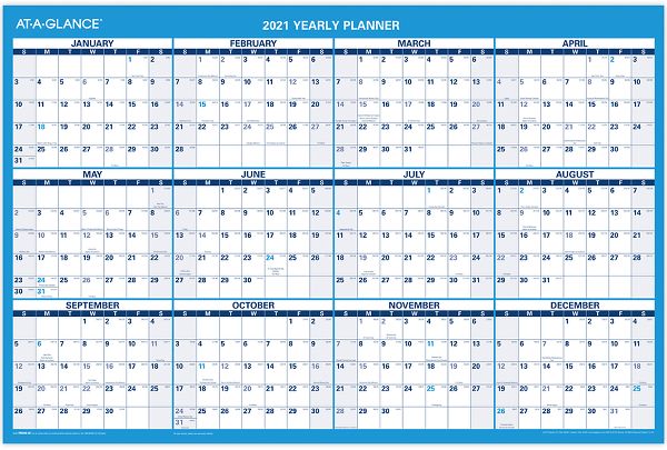 at a glance 2021 wall calendar Horizontal Erasable Wall Calendar Pm200 At A Glance at a glance 2021 wall calendar