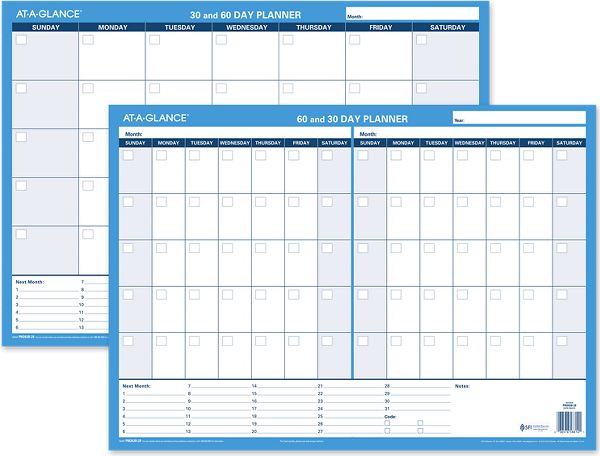 30-60 Day Undated Horizontal Erasable Wall Calendar | PM263B | AT-A-GLANCE