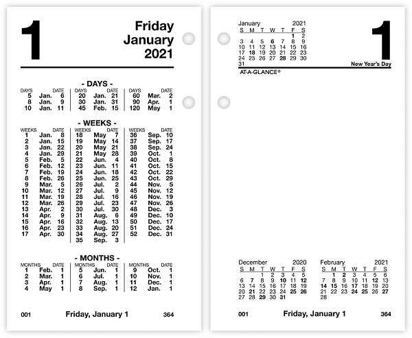 Financial Daily Desk Calendar Refill S170 At A Glance