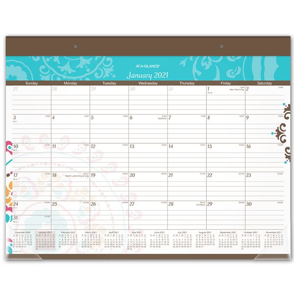 Suzani Monthly Desk Pad Calendar Sk17 704 At A Glance