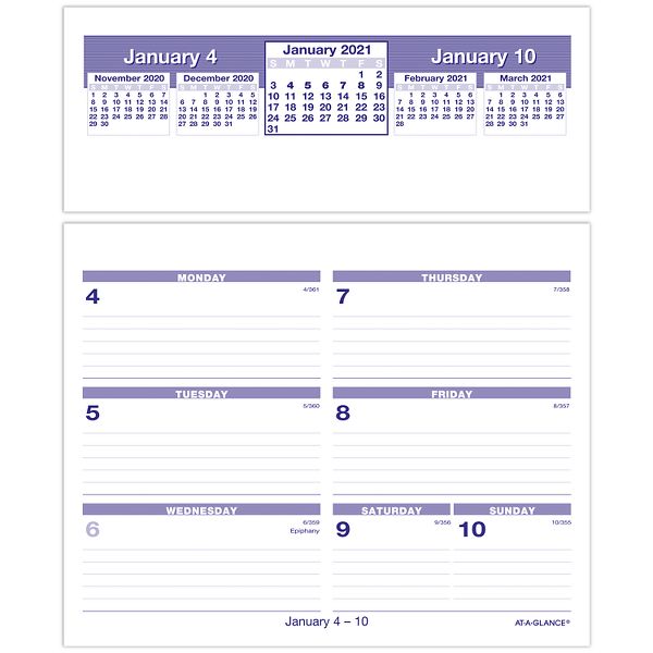 Flip A Week Desk Calendar Refill Sw705x At A Glance