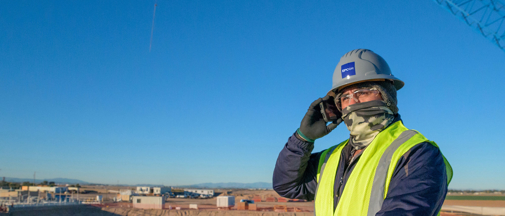 An EPCOR construction supervisor on site