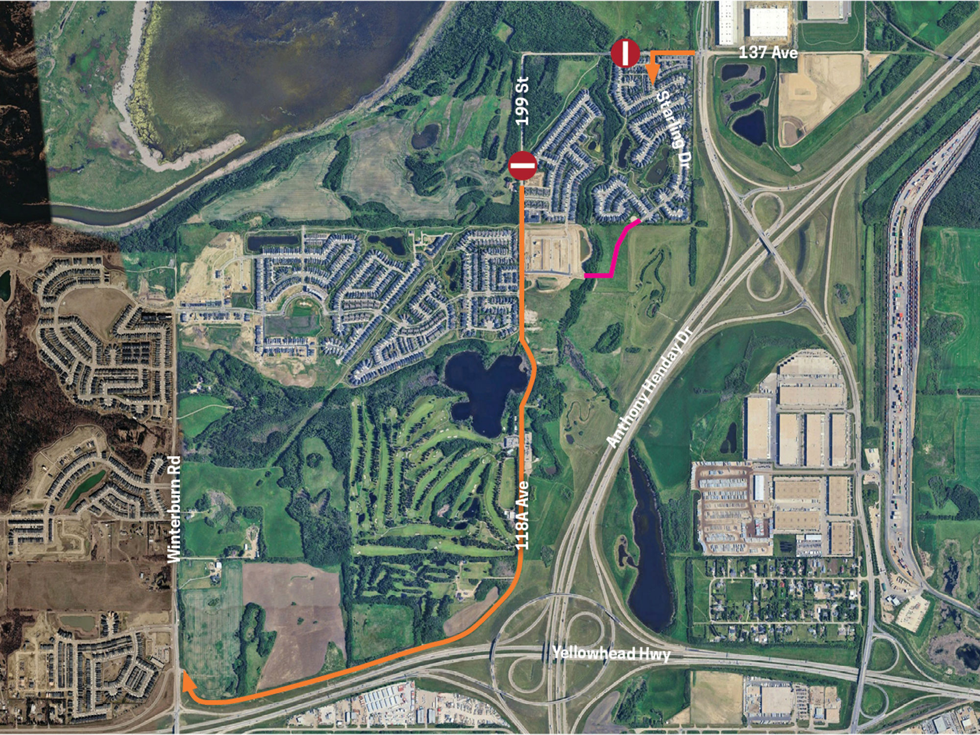 Map highlighting the work taking place in Horseshoe Creek.