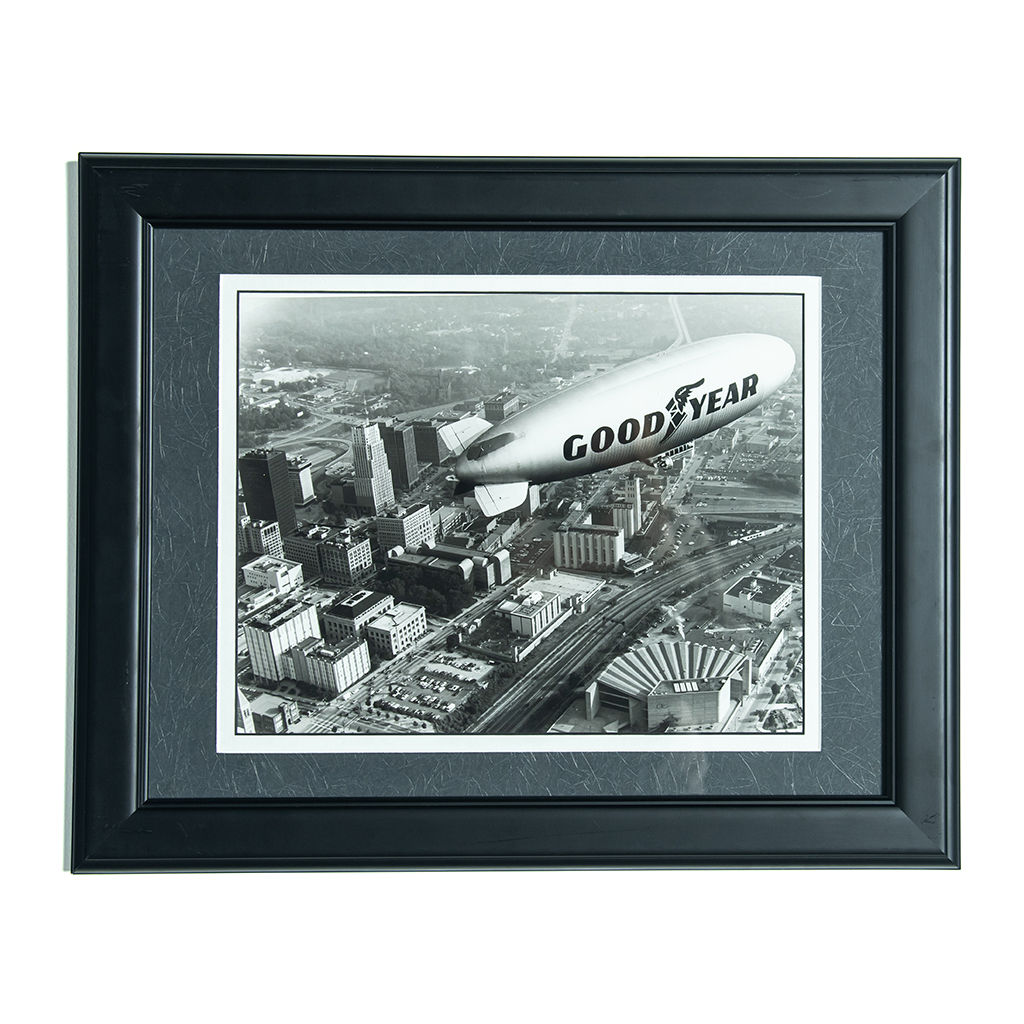 Framed Artwork: Black and White Blimp Photograph, , large