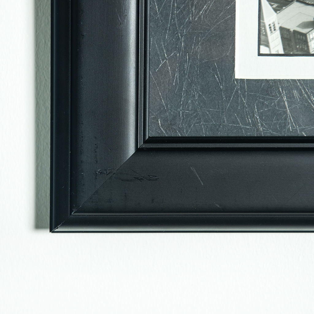 Framed Artwork: Black and White Blimp Photograph,