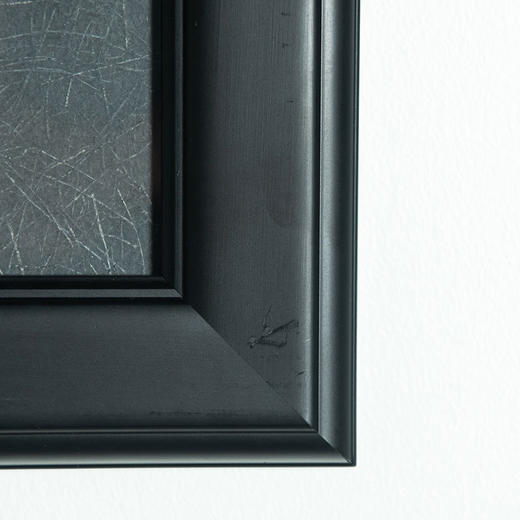 Framed Artwork: Black and White Blimp Photograph,