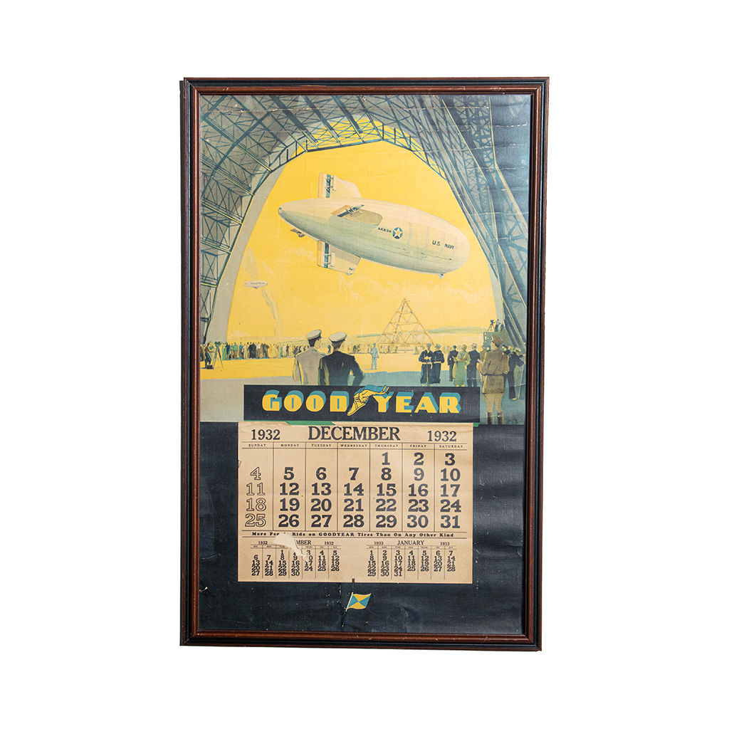 Framed Artwork: Blimp December 1932 Calendar, , large